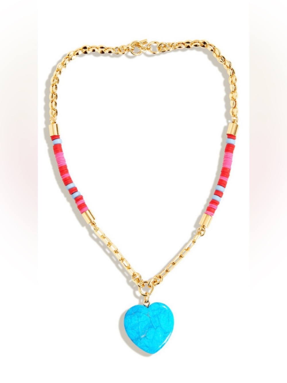 Brand New Mignonne Gavigan Gold Raeni With Blue Heart Shaped Dangle Necklace
